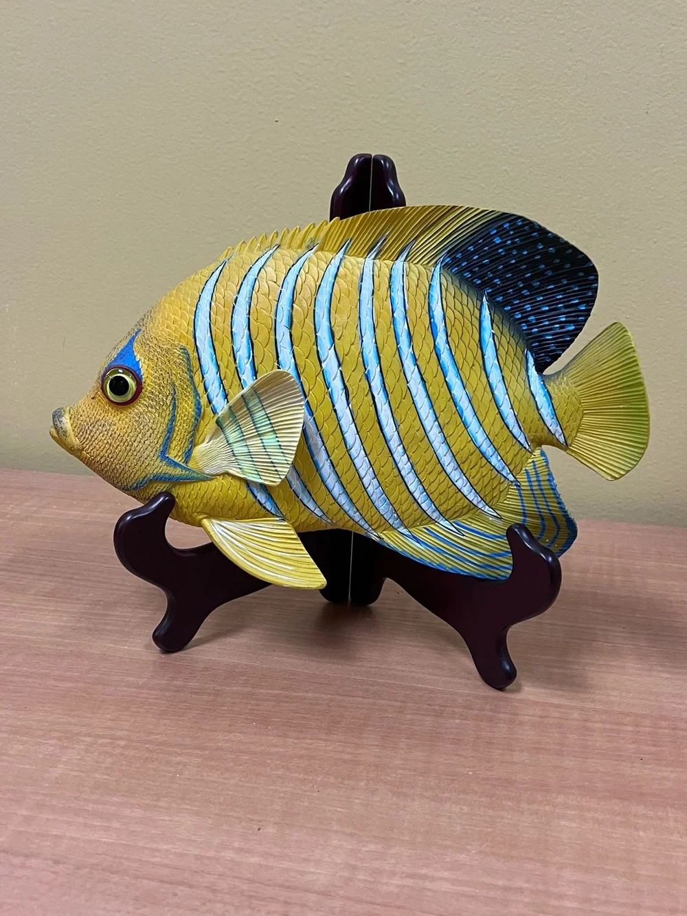 Yellow and Blue Decorative Fish Ornament for Aquarium or Home